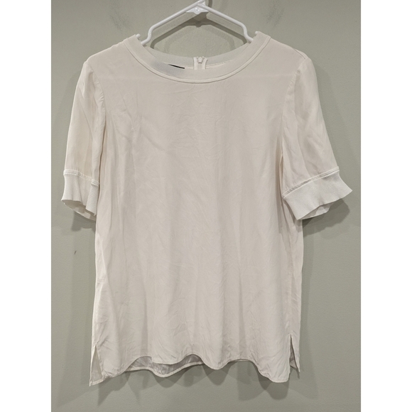 Lafayette 148 New York Ivory 100% Silk Top Size Medium - Picture 7 of 7